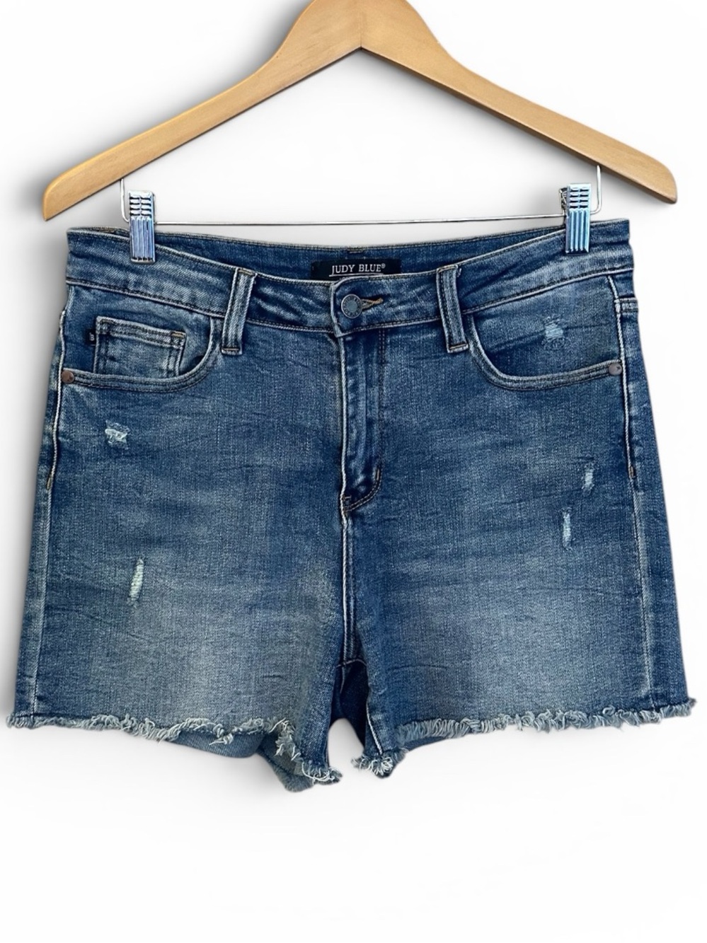 Judy Blue Washed Blue Denim Shorts Like New Size Large